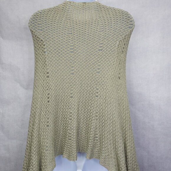 Soft Surroundings Waterfall Cardigan Women One Size Rayon Green Open Knit Button - Picture 8 of 13